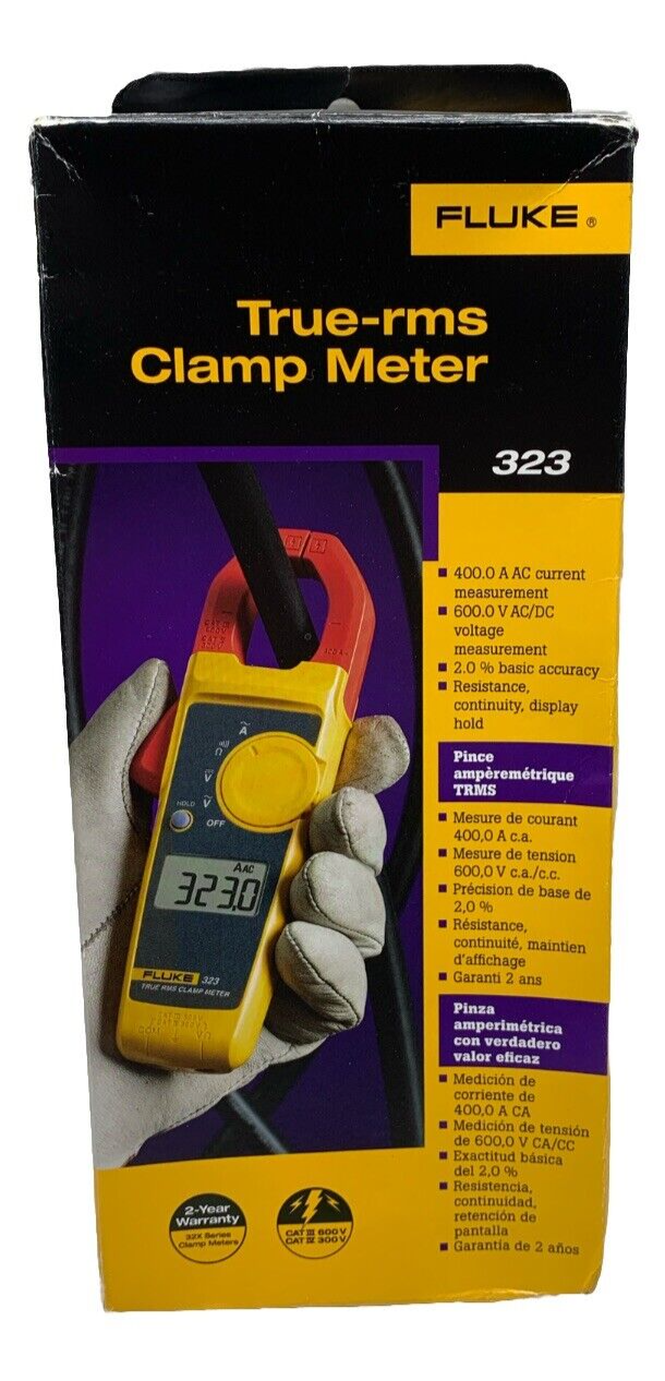 Fluke 325 True RMS DC AC Current and Voltage Tester Clamp Meter Yellow