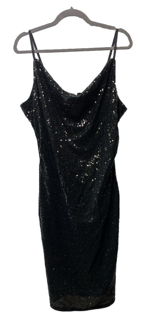 GRACE KARIN Women's Sexy Sequin Sparkly Glitter Cowl Neck Dresses Spaghetti XL