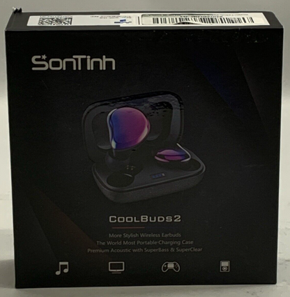 Sontinh Cool Buds 2 Wireless Bluetooth Earbuds with Portable Charging Case Black