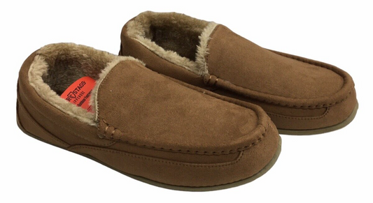 Deer Stags Men's Moccasin Slipperooz Slip-on Spun Indoor Outdoor Size 10M Brown