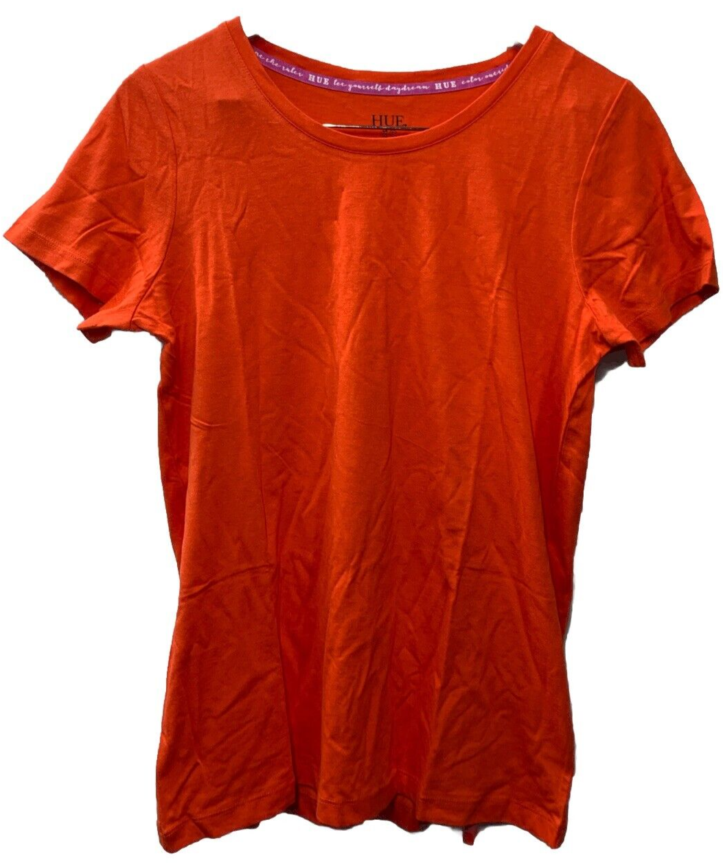 Hue Women Short Sleeve Scoop Neck Sleep Tee Short Sleeve Spicy Orange Size Small