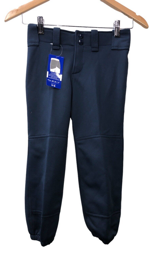 Mizuno Girl's Softball Stretch Belted Long Pants YM Blue Loop Waist with Pockets