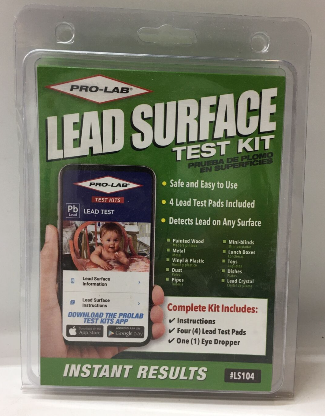 PRO-LAB LS104 Lead Surface Do It Yourself Test Kit Safe Instant Results Lot Of 3