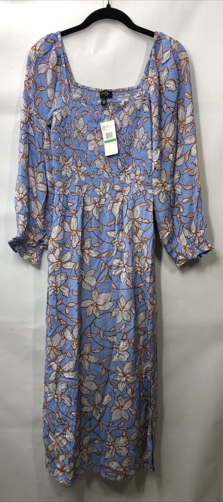 Jessica Simpson Daniela Smocked Top Square Neck Flower Size Large 30160052-QJ3