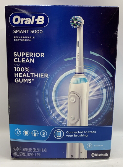 Oral-B Smart 5000 Bluetooth Rechargeable Toothbrush with Travel Case Deep Clean