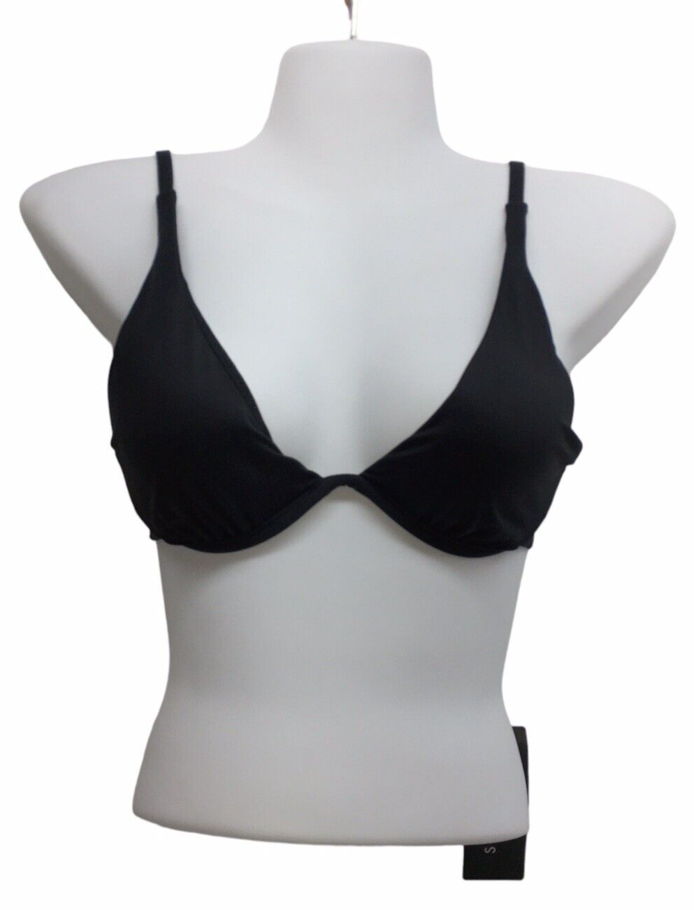 Seafolly Women's Split Underwire Long Triangle Bikini Top Bra Size US 6 Black