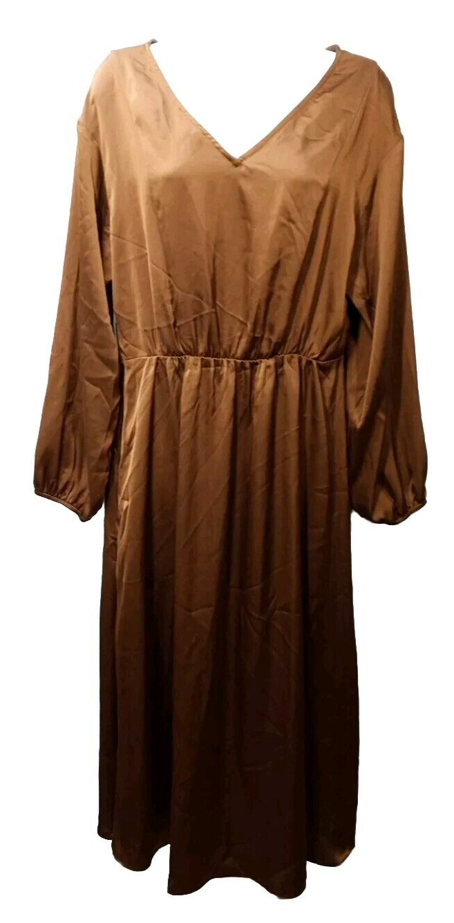 Grace Karen Women's Brown Maxi Dress L Long Sleeve for Special Occasions Party