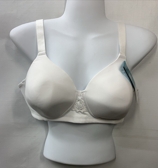 Vanity Fair 71380 Beauty Back Full Figure 4-way Stretch Wirefree Bra White 38C