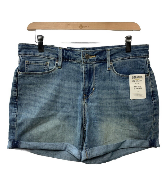 Levi's Signature Gold Mid-Rise Jean Shorts Adult Blue Cuffed Woman's Size 8