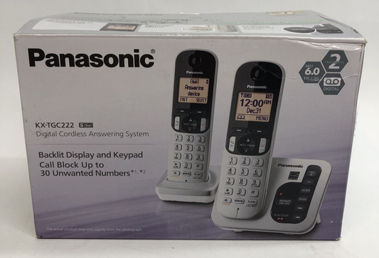 PANASONIC Expandable Cordless Phone Answering Machine Call Block 2 Handsets - L9