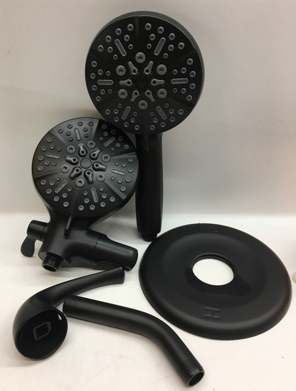 ELLO & ALLO Shower Faucet Handheld Combo in Matte Black with Valve AS-B-T1005