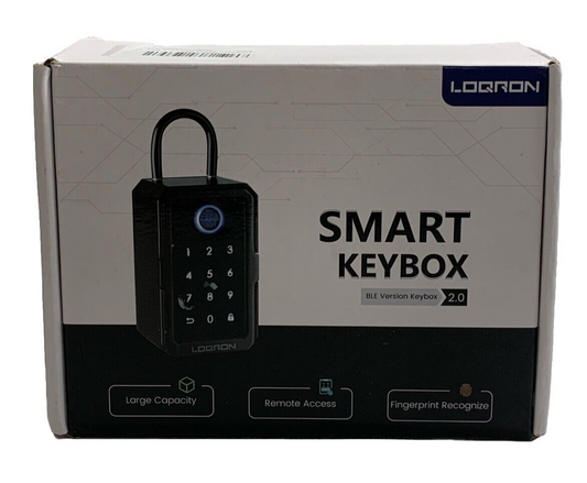 LOQRON Smart Key Lock Box, Wireless Smart Lockbox for House Key Electronic Black