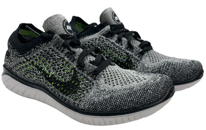 Nike Free RN Flyknit Womens Size7.5 Gray/Black Athletic Shoes Sneakers Lace-up