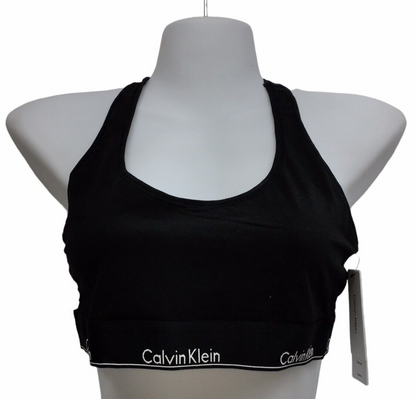 Calvin Klein Women's One Cotton Unlined Bralette Black QF7032-100 Size Large