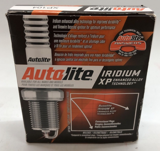 Autolite Iridium XP Automotive Replacement Spark Plugs XP104 0.6mm (4 Pack)