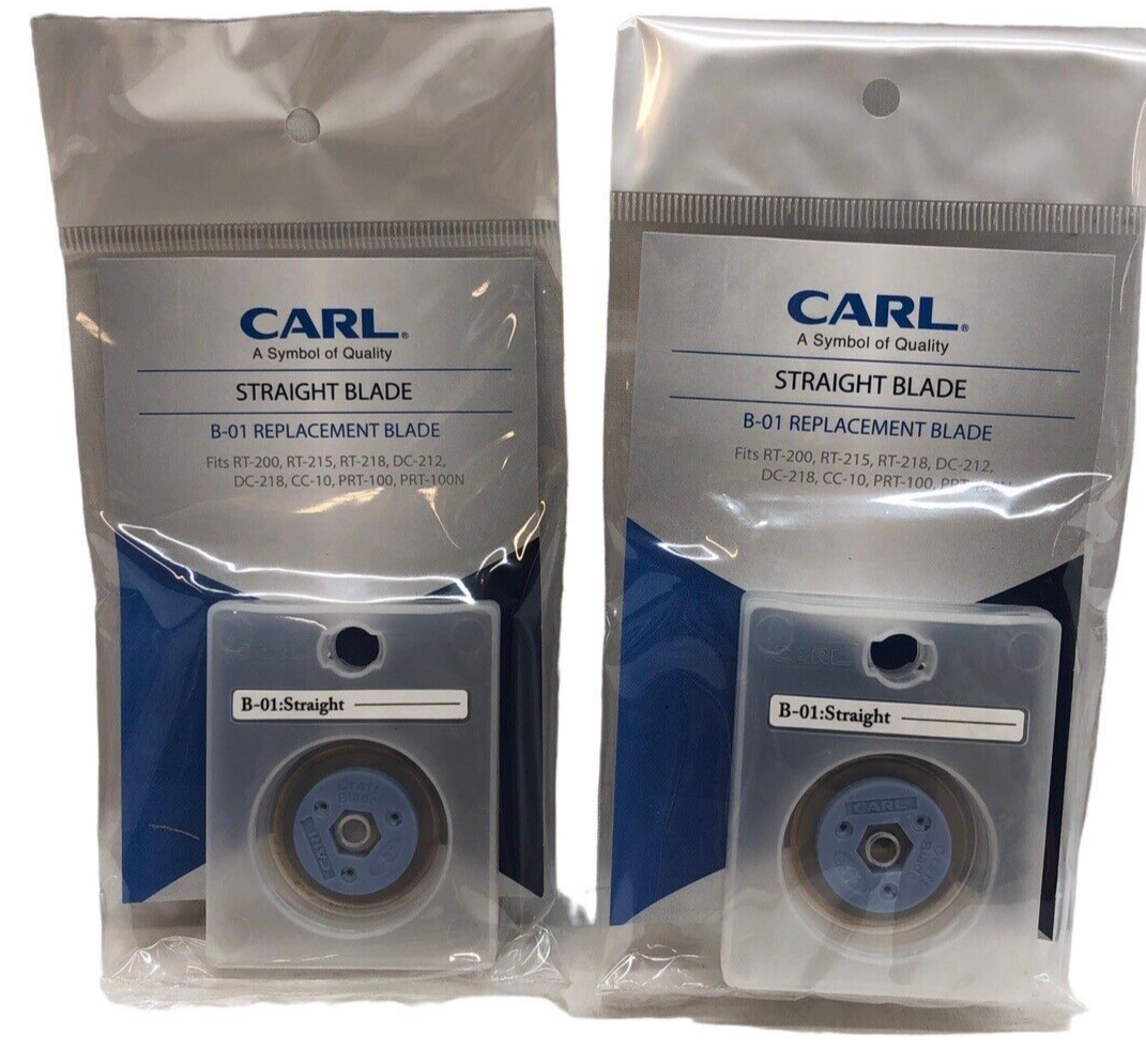 CARL B-01 Professional Rotary Trimmer Replacement Blades Straight - LOT OF 2