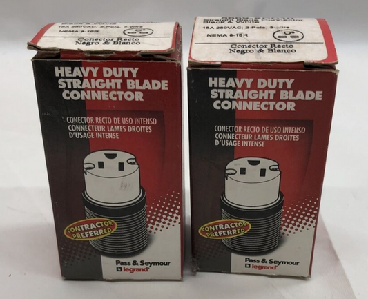 PASS & SEYMOUR 5669-XCC10 Straight Blade Connector NEMA 6-15R Lot Of 2