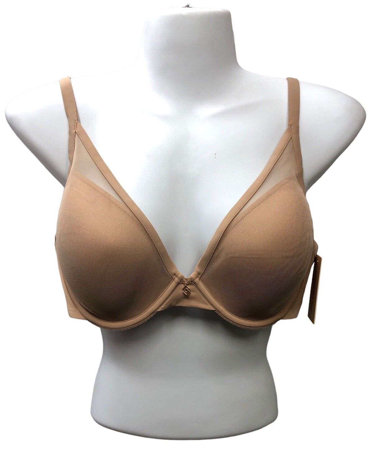 Third Love Classic Women Nude Contour Plunge Bra 36C Removable Pads Customizable