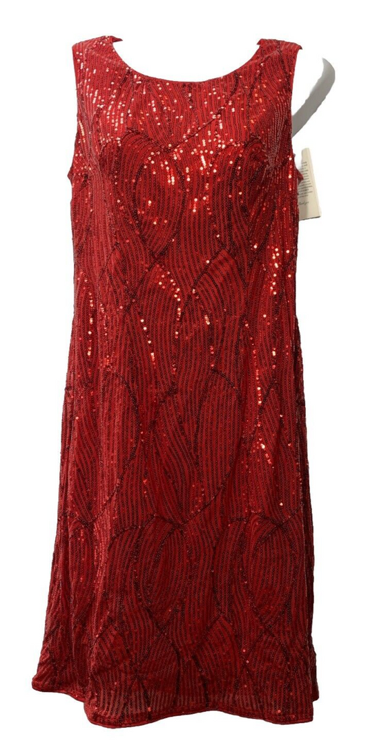 Grace Karin Women's Red Sequin Dress Size Medium Cocktail Party Club Sleeveless