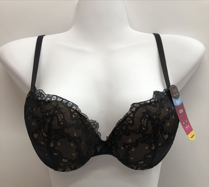 Maidenform Love the Lift Bra Push Up & In Lace Demi Coverage Women Underwire 32C