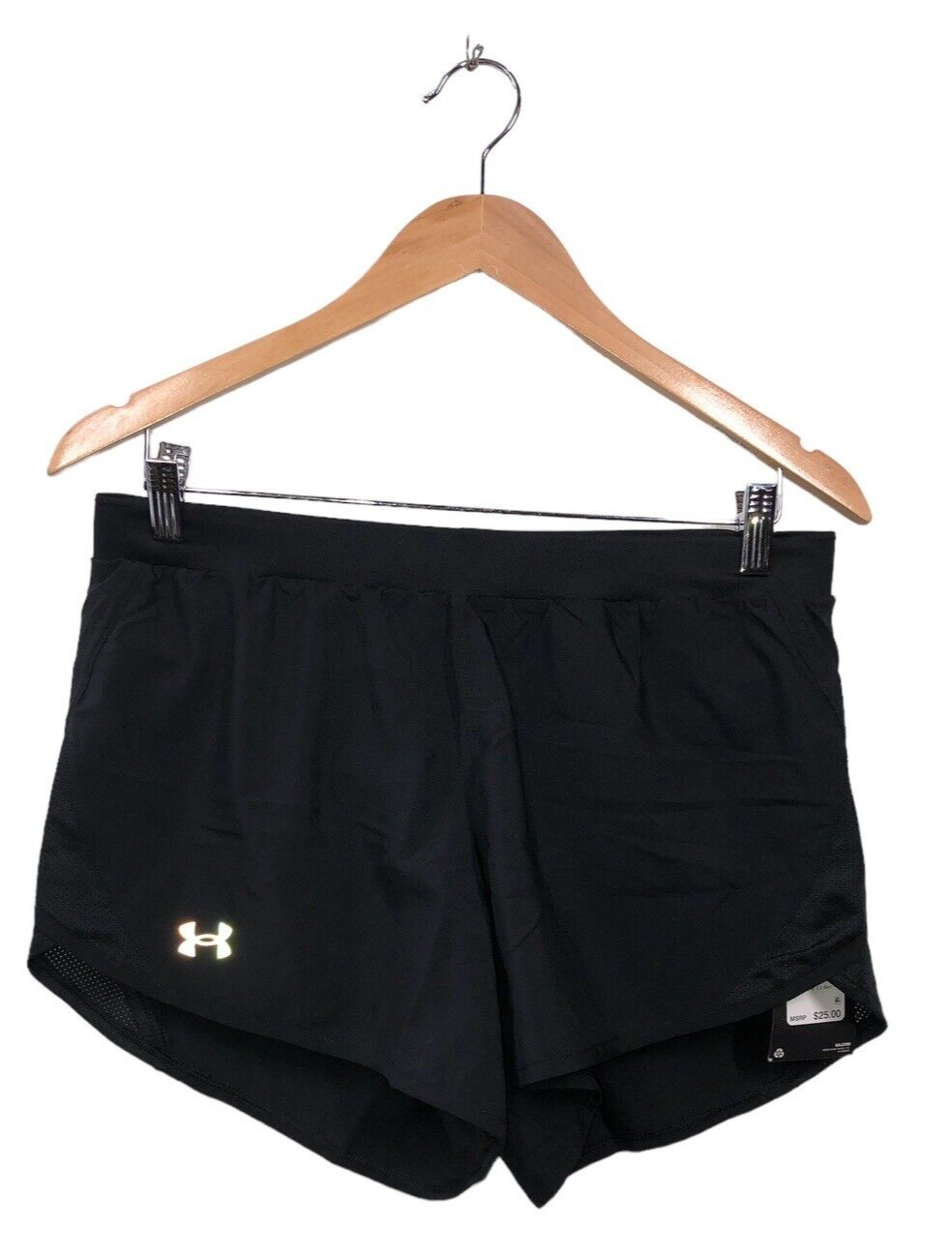 Under Armour Women's Speed Pocket Heat Gear Shorts Lightweight Black Size Medium