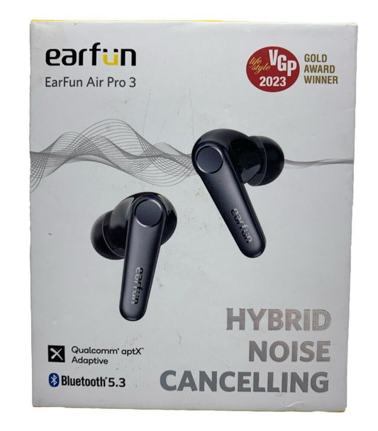 EarFun Air Pro 3 Noise Cancelling Earbuds Qualcomm® aptX™ Adaptive Sound Black