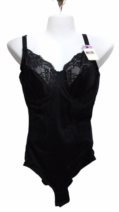 Maidenform Women's Body Shaper Briefer Black Lace Shapewear One Piece Size 36D