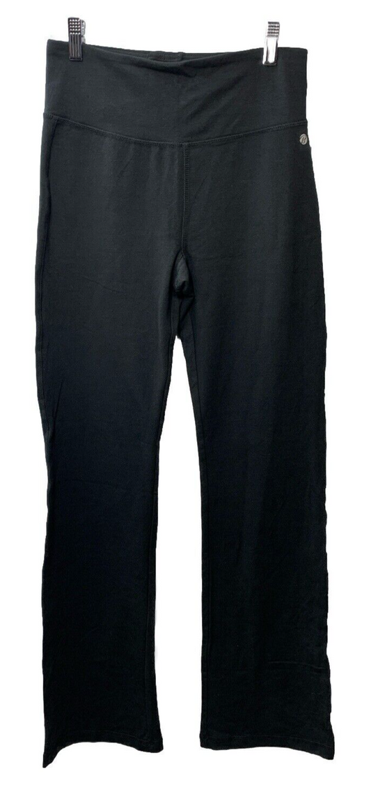 Bally Total Fitness Women's High Rise Tummy Control Bootleg Pant Medium Black