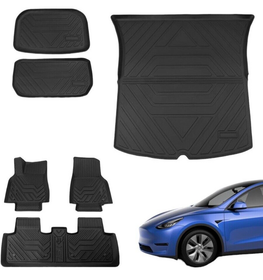 6PCS All Weather Cargo Liner Mat Floor Mats Set Fits For 2020-2023 Tesla Model Y