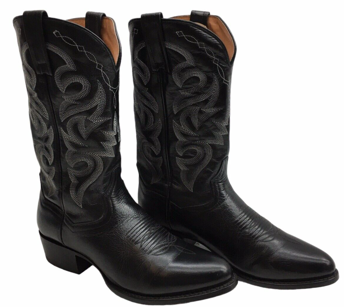 Dan Post Mens Clyde Cognac Smooth Ostrich Cowboy Boots Size 10EW Black DP2110