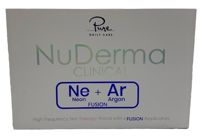 NuDerma Clinical Skin Therapy Wand Portable High Frequency, 6 Fusion Applicators