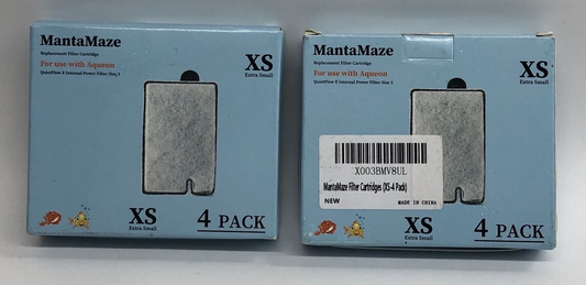 MantaMaze 4 Pack Medium Filter Cartridges for Aqueon Medium Replacement Lot Of 2