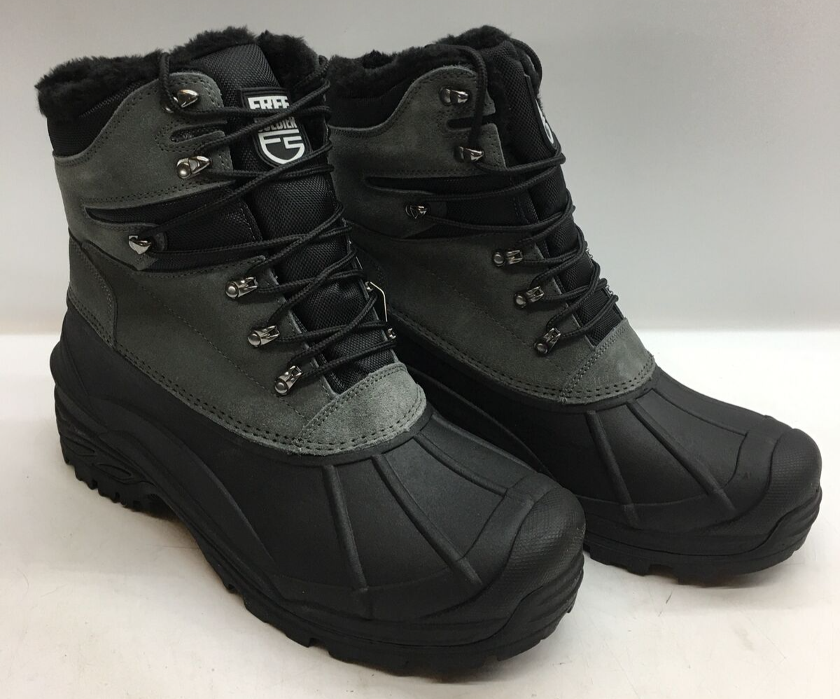 FREE SOLDIER Snow Boots Men's Warm Waterproof Faux Fur Outdoor Size 12 Black