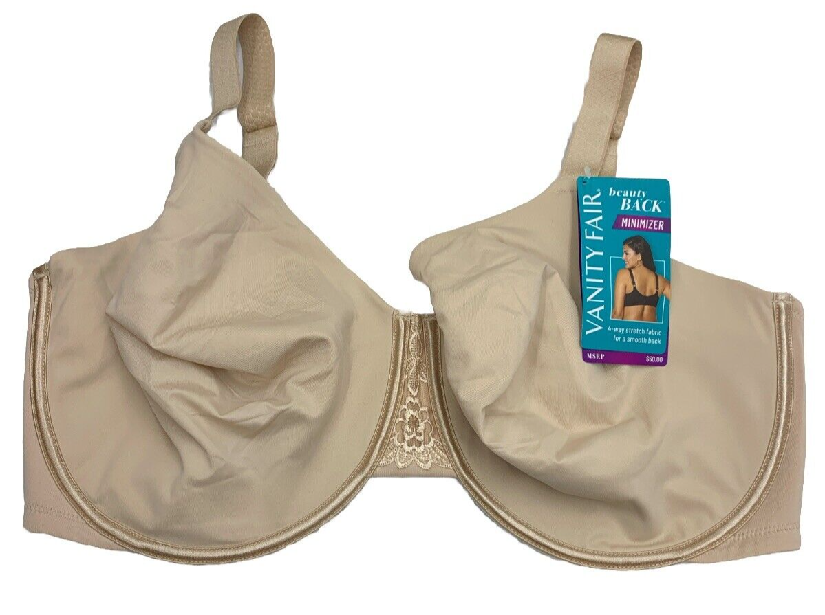 Vanity Fair Beauty Back Smoothing Full Figure Minimizer Bra 76080 Beige Size 42G