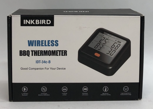 Inkbird Wireless BBQ Temperature Controller Meat Thermometer IDF-34C-B Black