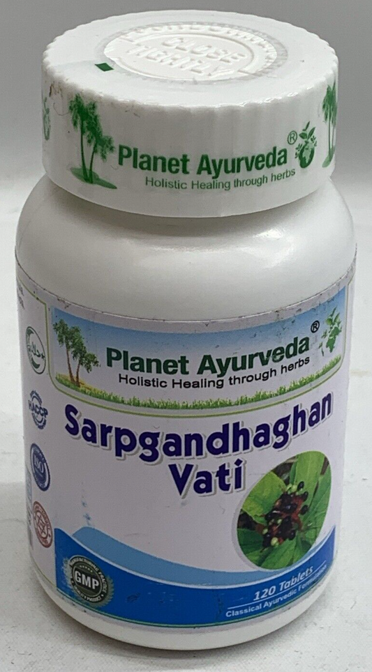 Sarpgandhaghan Vati Planet Ayurveda 120 Tablets Holistic Healing Through Herbs