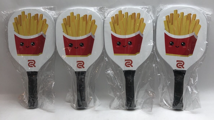 Pickleball Premium Wood Pickleball Paddles Rackets Frenchfry Funny - 4 Pack