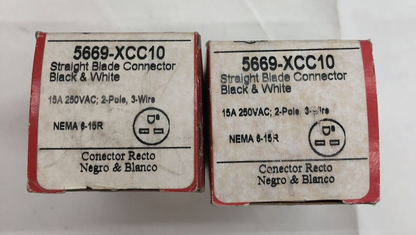 PASS & SEYMOUR 5669-XCC10 Straight Blade Connector NEMA 6-15R Lot Of 2