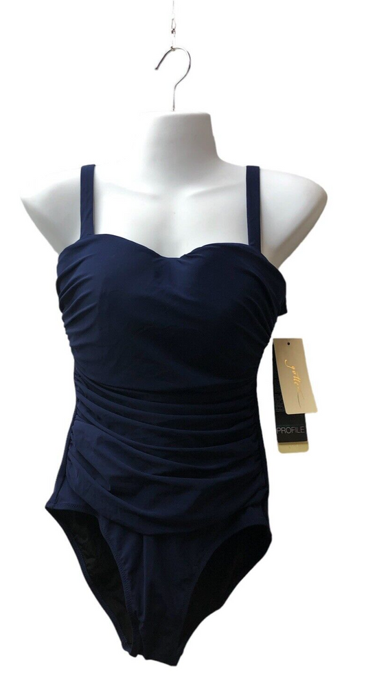 Profile by Gottex Tutti Frutti Navy Sweetheart One Piece Swimsuit US 8E UK 10E