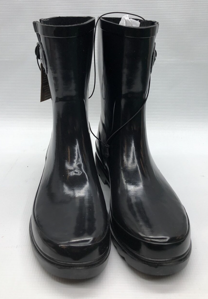 Western Chief Women's Solid Mid Rain Waterproof Boot Rubber Black Size 10 US