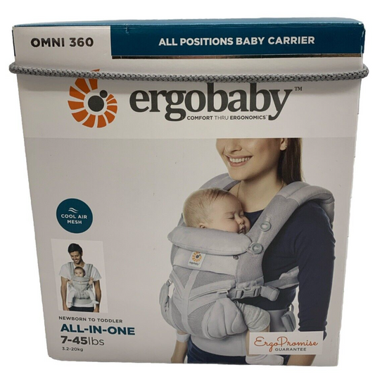 Ergobaby Omni 360 Cool Air Mesh Ergonomic Baby Carrier Pearl Grey for Newborn