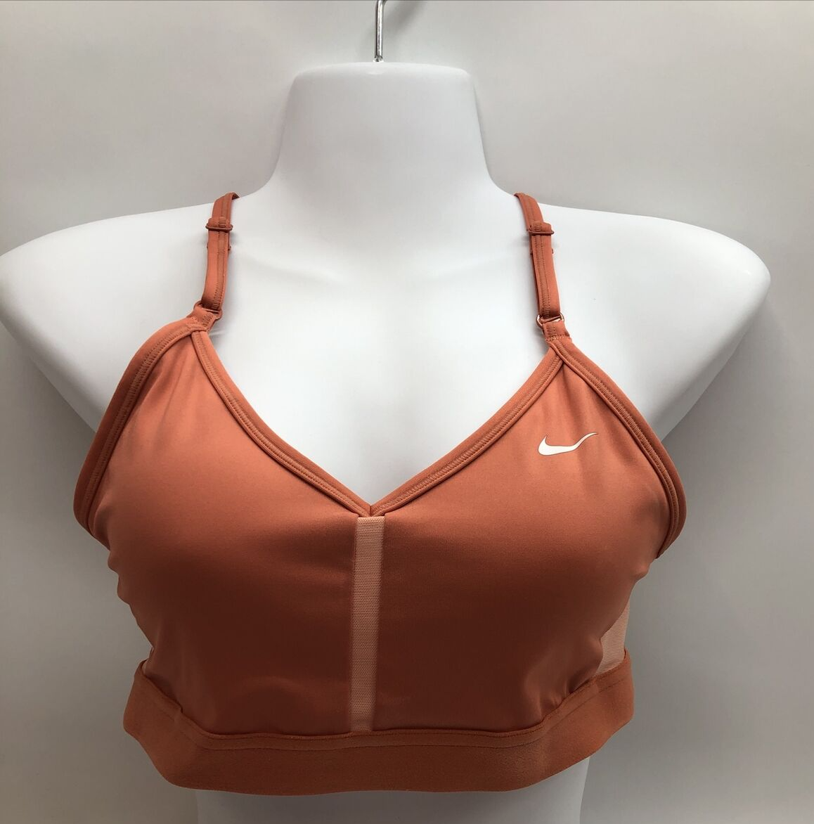 Nike CZ4456-827 Dri-Fit Sports Training Bra Racerback Women's Orange Medium