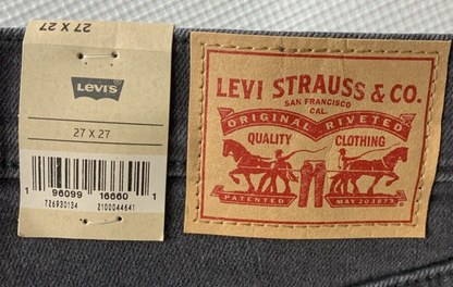 Levi's Women's Ribcage Straight Ankle Jeans Size 27x27 Long Pant Black High Rise