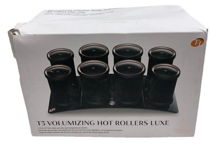 T3 Volumizing Hot Rollers Luxe 8 Rollers & Clips in Heat Sensitive Carrying Case