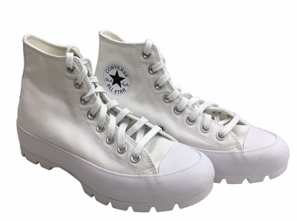 Converse Women's Chuck Taylor All Star Lugged High White Platform Shoes Size 9