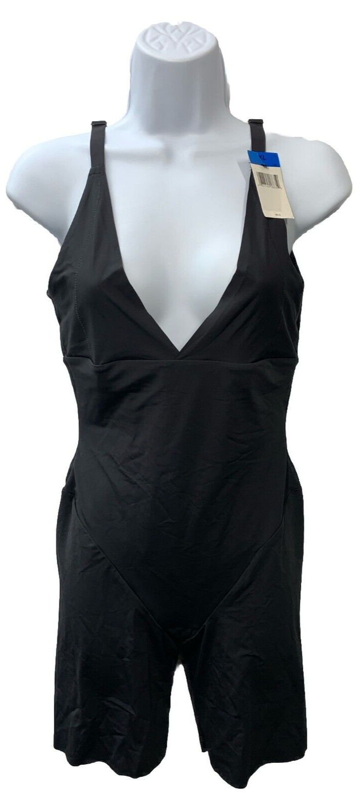 Flexees Maidenform Black Firm Control Body Shaper Singlet Shapewear Size XL