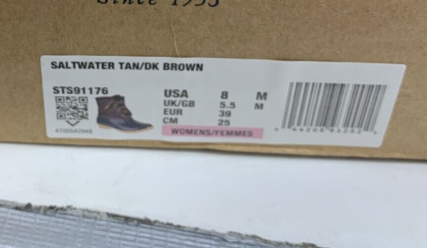 Women's Sperry Top-Sider Saltwater Duck Ankle Boots in Brown STS91176 Size 8