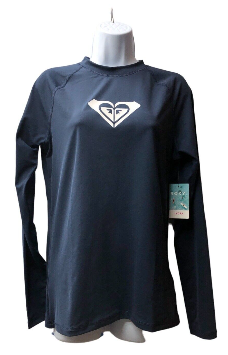 Roxy Whole Hearted LS Rash Guard Mood Indigo Kids XL Long Sleeve Snug fit UPF 50