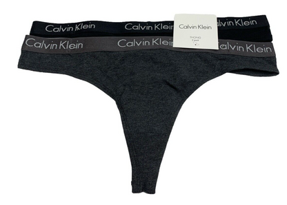 Calvin Klein Women's Motive Cotton Two Thong Panty QP18030-003 Size Med - 2 Pack