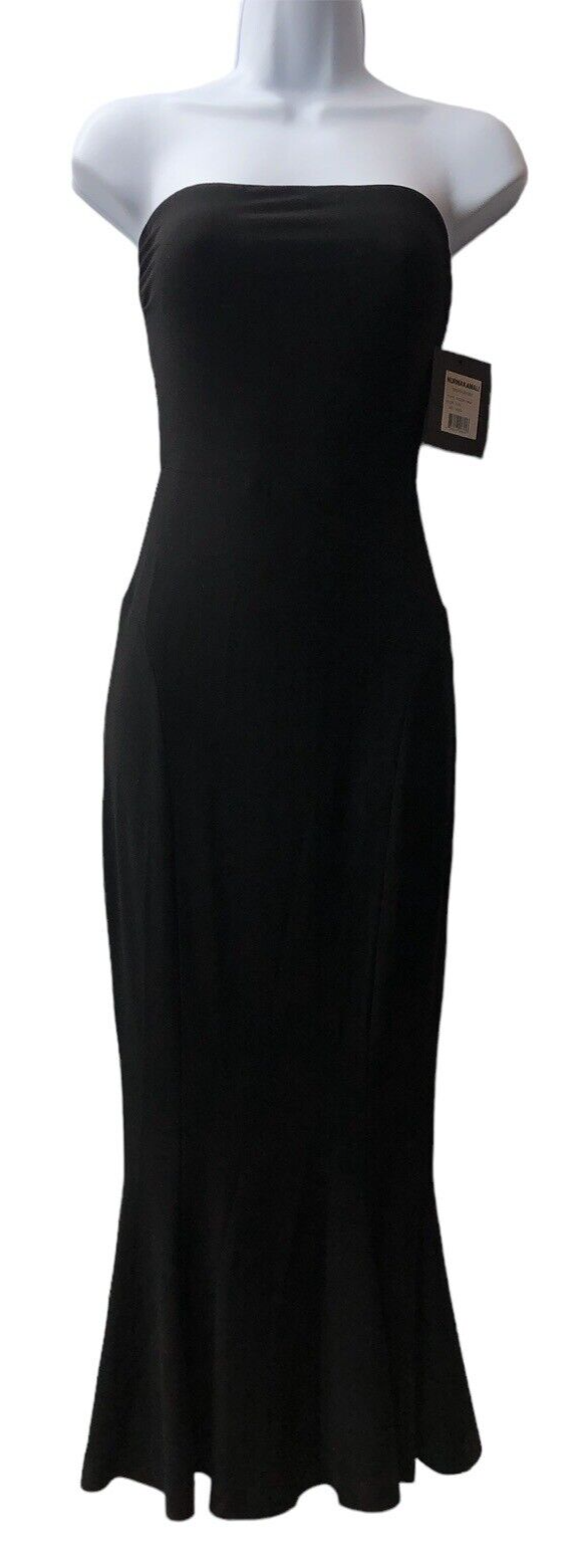 Norma Kamali Women's Strapless Fishtail Gown Dress Sleeveless Size XXS/32 Black